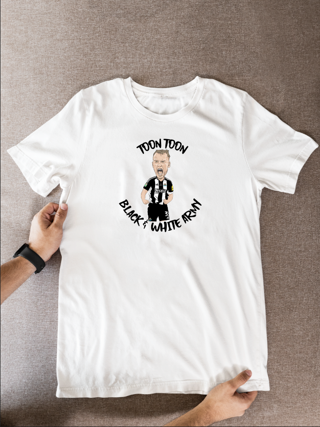 Dan Burn Newcastle United T-Shirt: Cartoon Graphic Soccer Fan Wear
