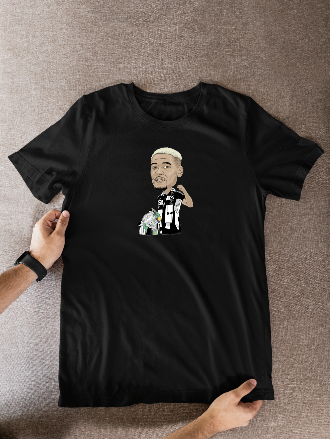 Joelinton Newcastle United T-Shirt: Cartoon Graphic Soccer Fan Wear
