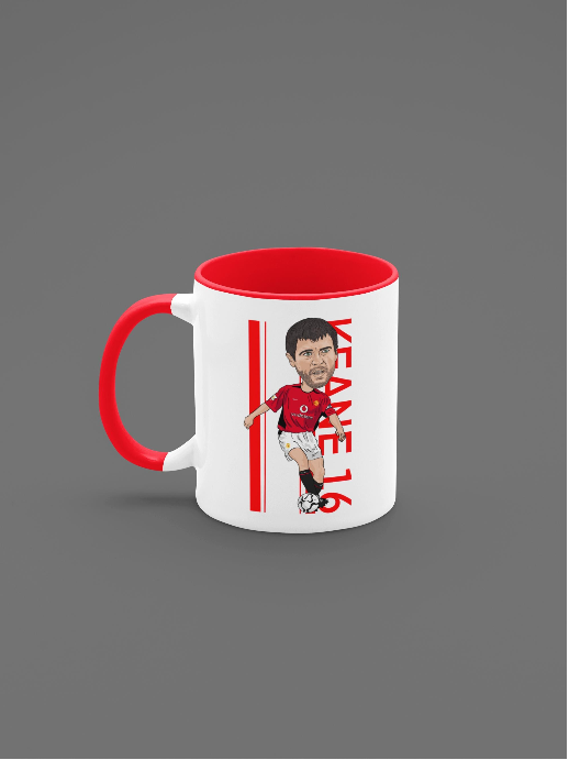 Roy Keane Cartoon Mug - Manchester United Fan Art 11oz Ceramic Mug