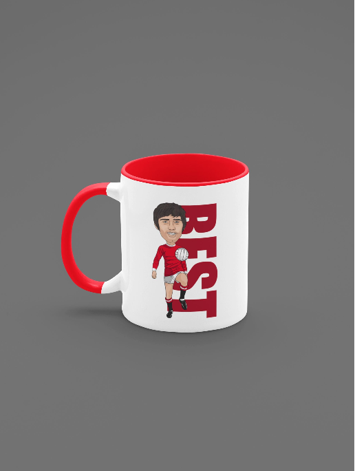 George Best Fan Art Mug - 11oz Ceramic Mug for Manchester United Fans