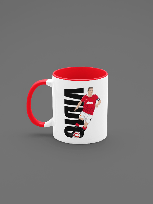Nemanja Vidić Mug - Manchester United Cartoon Fan Art Ceramic 11oz Cup