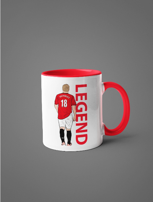 Paul Scholes Mug - Manchester United Cartoon Fan Art 11oz Ceramic Coffee Cup