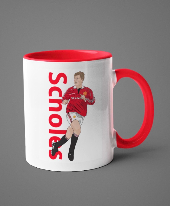 Paul Scholes Mug - Manchester United Cartoon Fan Art 11oz Ceramic Cup