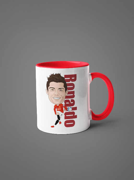 Cristiano Ronaldo Mug - Manchester United Cartoon Fan Art 11oz Ceramic Mug