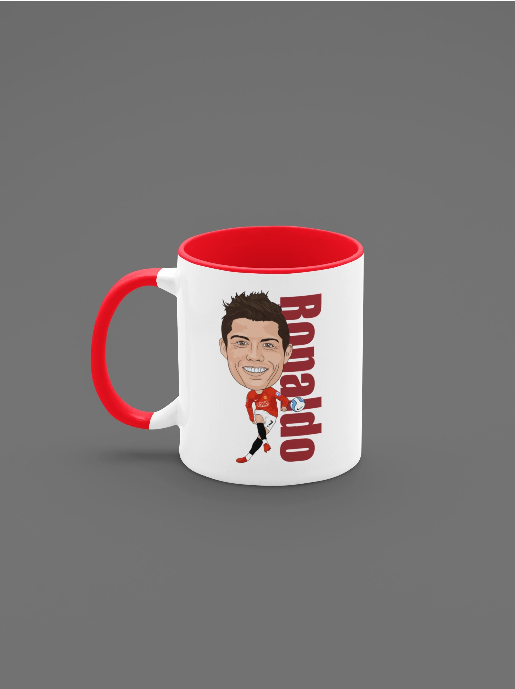 Cristiano Ronaldo Mug - Manchester United Cartoon Fan Art 11oz Ceramic Mug