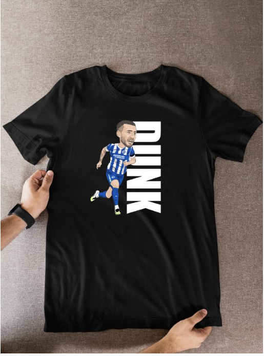 Lewis Dunk Brighton T-Shirt: Cartoon Graphic Soccer Fan Wear
