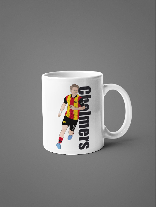 Logan Chalmers Partick Thistle Mug - Unofficial Football Cartoon Graphic Art