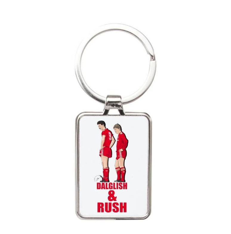 Kenny Dalglish Ian Rush Keychain - Liverpool Cartoon Graphic Art Acrylic Keyring