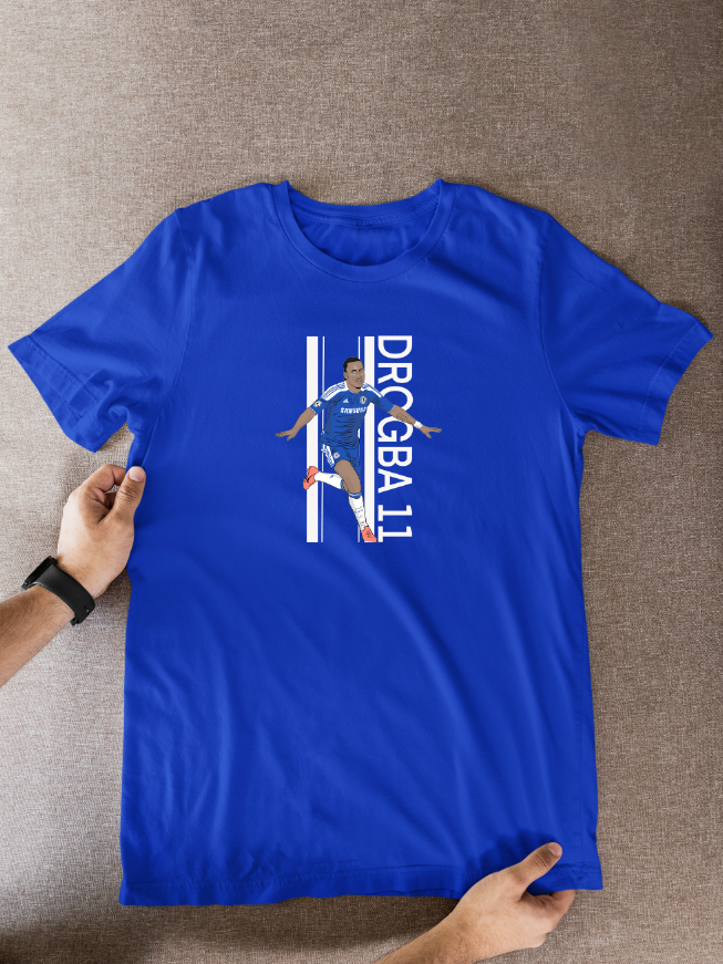 Didier Drogba Chelsea T-Shirt: Cartoon Graphic Soccer Fan Wear