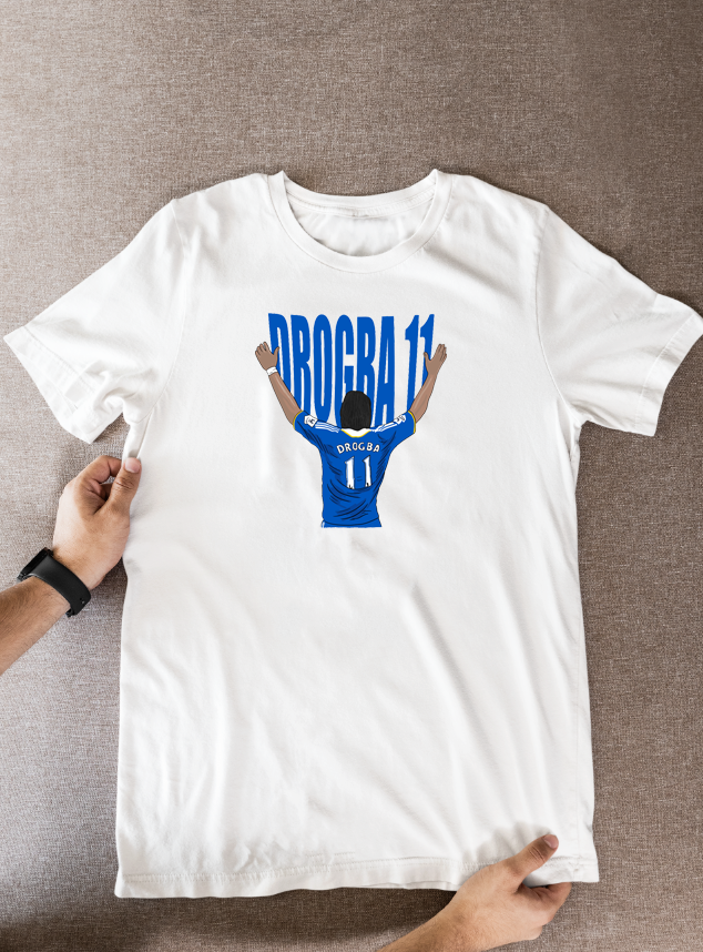 Didier Drogba Chelsea T-Shirt - Cartoon Graphic Fan Wear