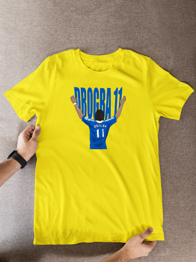Didier Drogba Chelsea T-Shirt - Cartoon Graphic Fan Wear