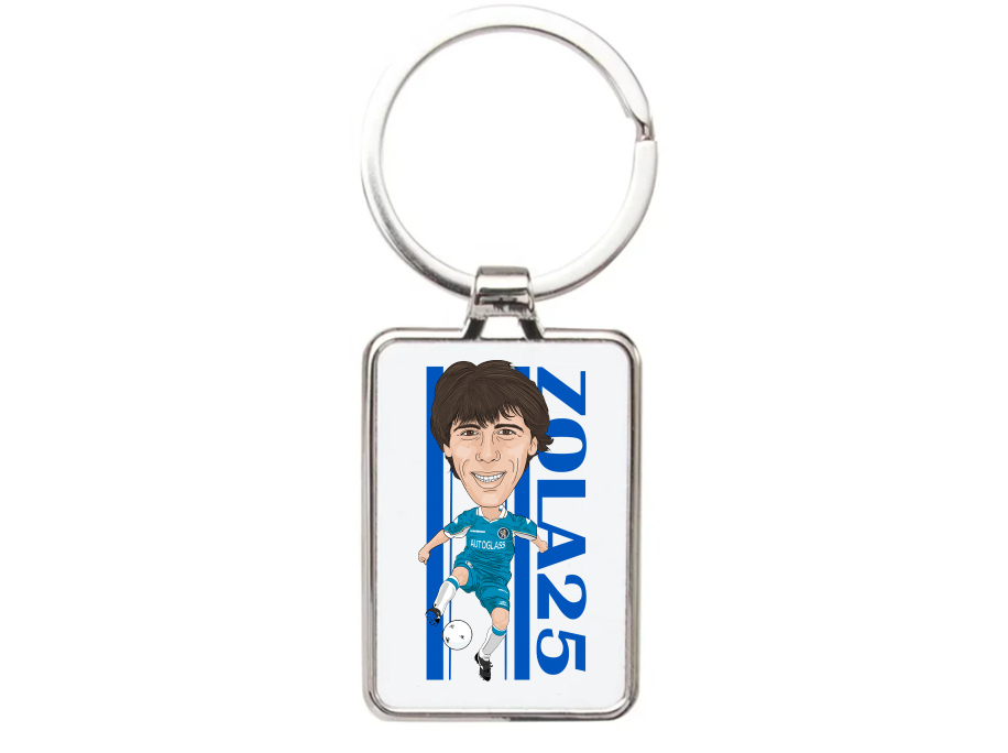 Gianfranco Zola Chelsea Keychain - Cartoon Graphic Art Acrylic Keyring