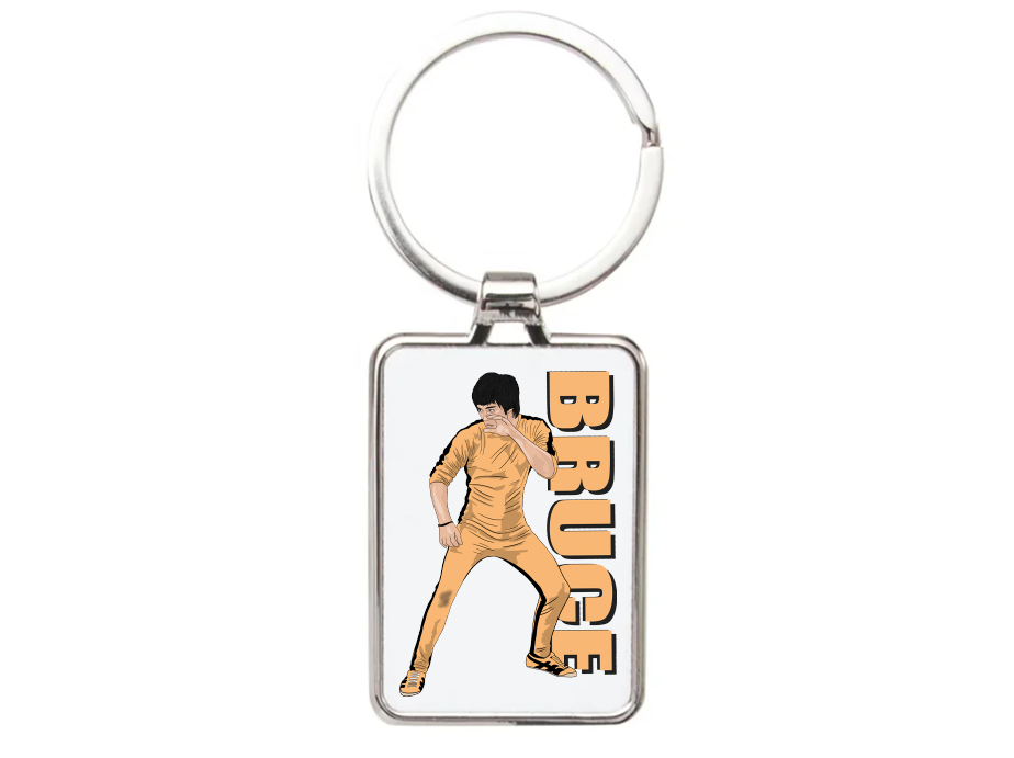 Bruce Lee Cartoon Graphic Art Keyring - Unique Bruce Lee Keyring for Collectors