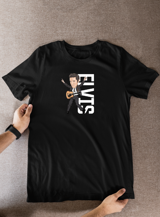 Elvis Presley 1956 Unofficial Cartoon Graphic T-Shirt | Elvis Presley Cartoon T-Shirt Fan Wear