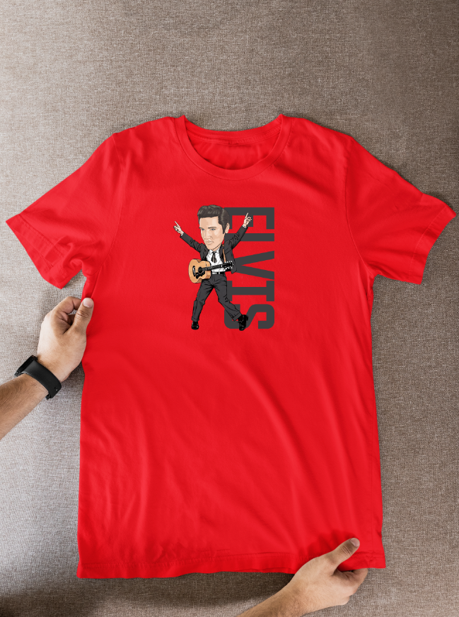 Elvis Presley 1956 Unofficial Cartoon Graphic T-Shirt | Elvis Presley Cartoon T-Shirt Fan Wear