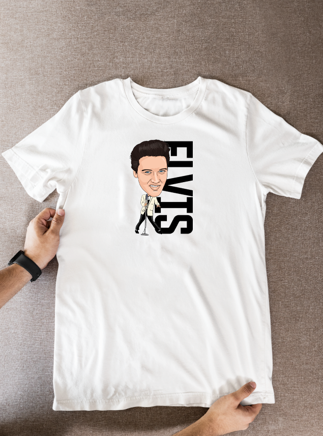 Elvis Presley Cartoon T-Shirt - 1956 Unofficial Graphic Fan Wear