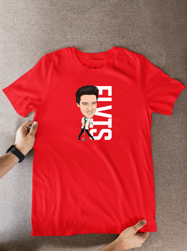 Elvis Presley Cartoon T-Shirt - 1956 Unofficial Graphic Fan Wear