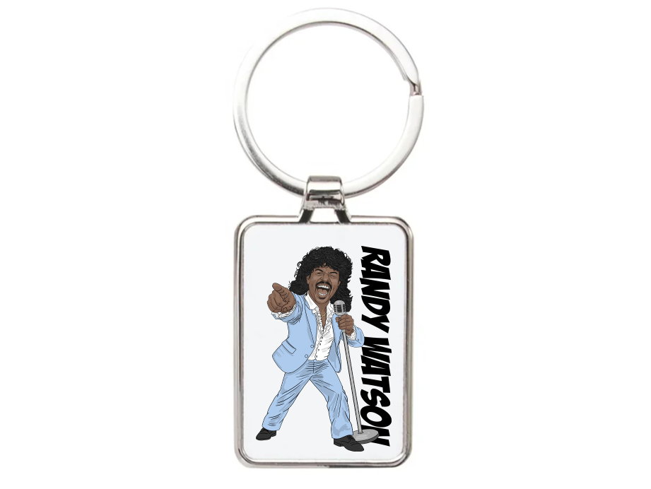 Randy Watson 80s Singer Keychain - Coming to America Cartoon Graphic Acrylic Keyring
