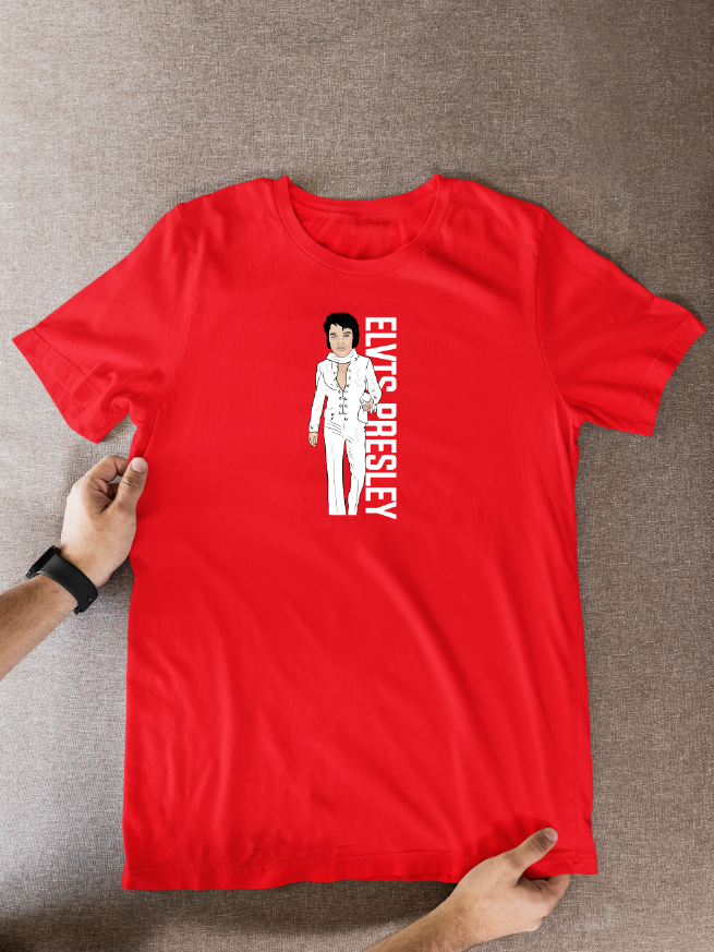 Elvis Presley 1969 Vegas Unofficial Cartoon Graphic T-Shirt: Fan Wear