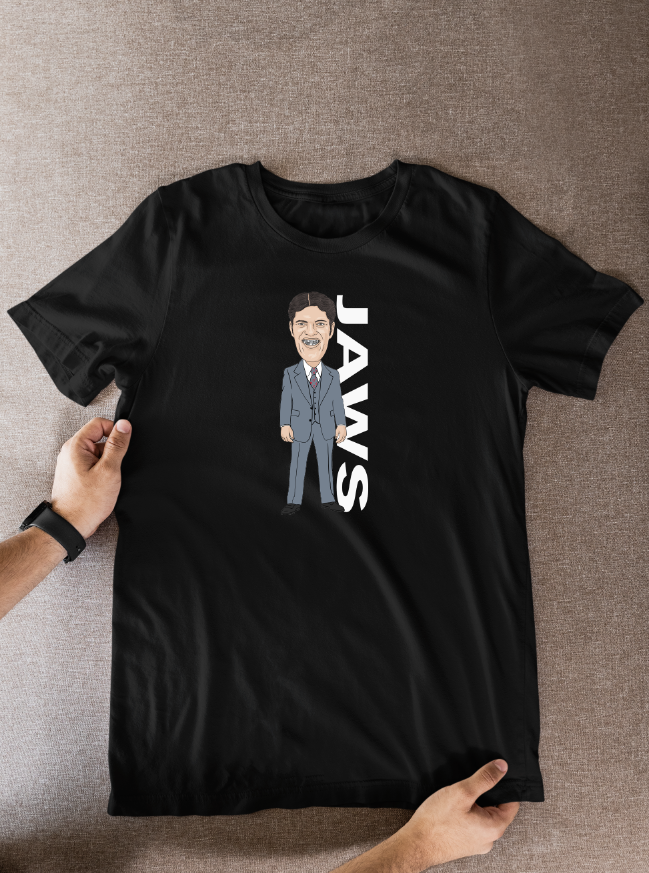 James Bond Jaws T-Shirt - Cartoon Graphic Tee for Movie Fans