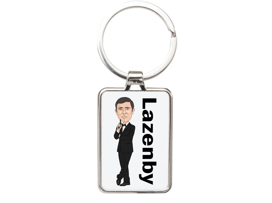 James Bond Movie Cartoon Graphic Art Keyring - Stylish James Bond Keyring for Fans