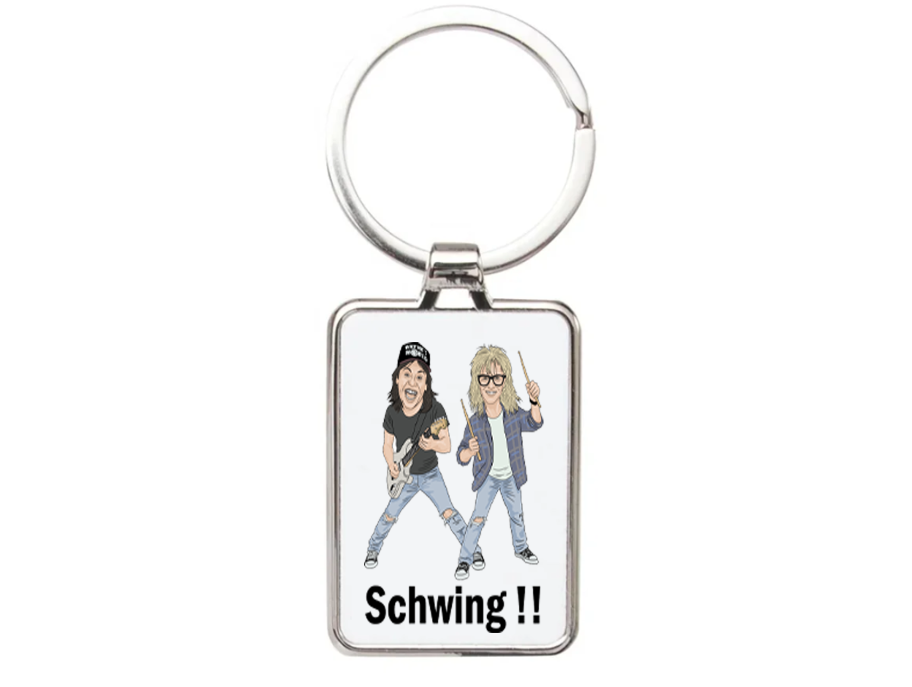 Wayne's World Schwing 90s Graphic Keyrings - Cool Wayne's World Keyrings for Fans