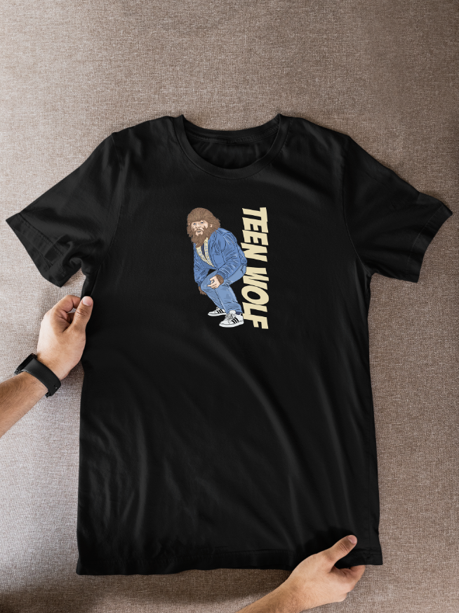 Teen Wolf Cartoon T-Shirt - 80s Movie Theme Graphic Tee for Fans