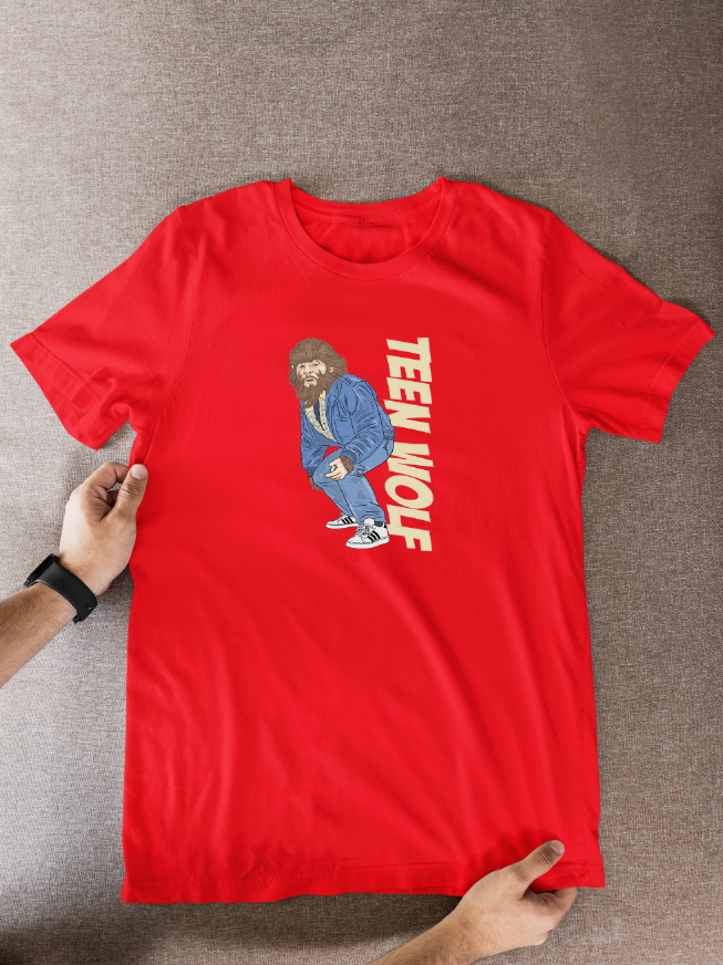 Teen Wolf Cartoon T-Shirt - 80s Movie Theme Graphic Tee for Fans