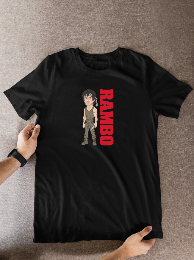 Rambo 80s Movie theme Cartoon Graphic T-Shirt: Fan Wear