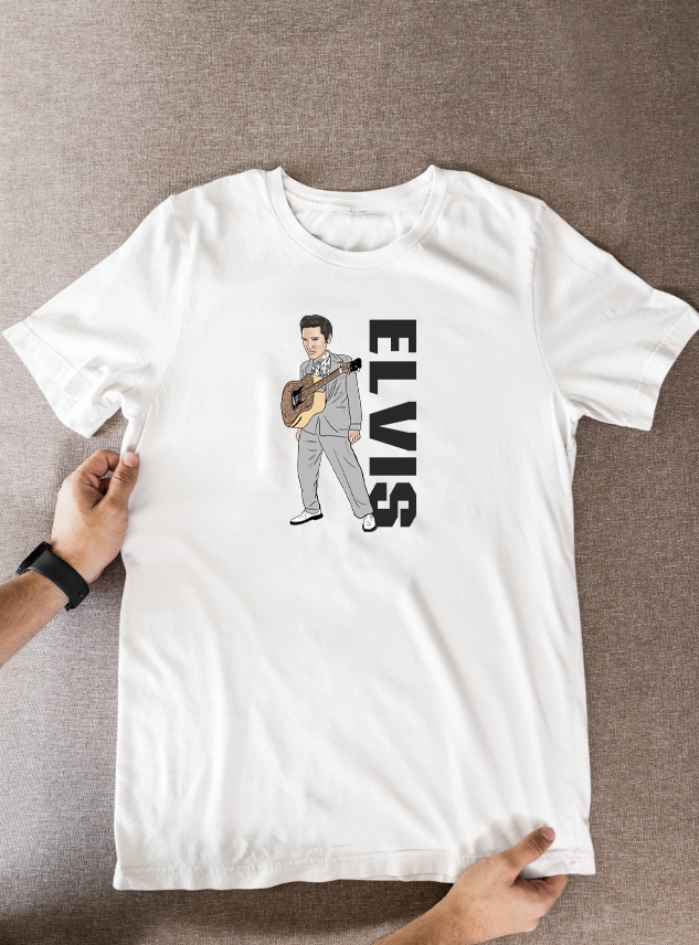 Elvis Presley Unofficial Cartoon Graphic T-Shirt: Fan Wear
