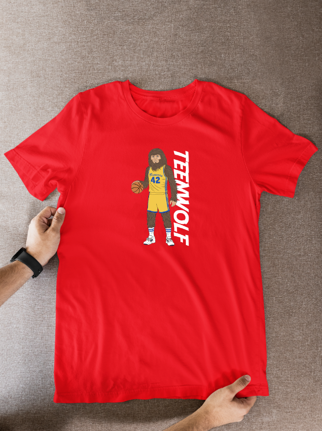 Teen Wolf 80s Movie theme Cartoon Graphic T-Shirt: Fan Wear