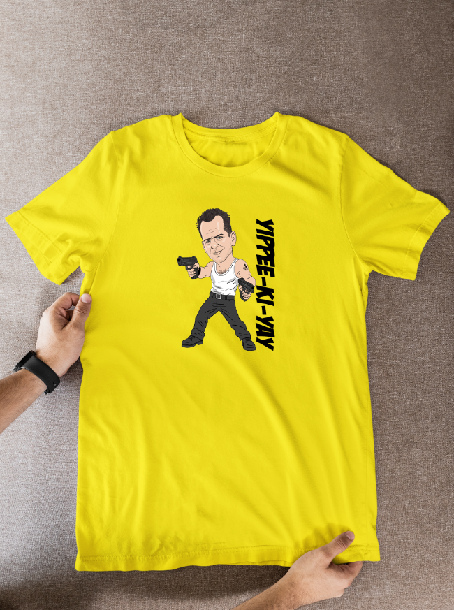 Die Hard 80s Movie theme Cartoon Graphic T-Shirt: Fan Wear