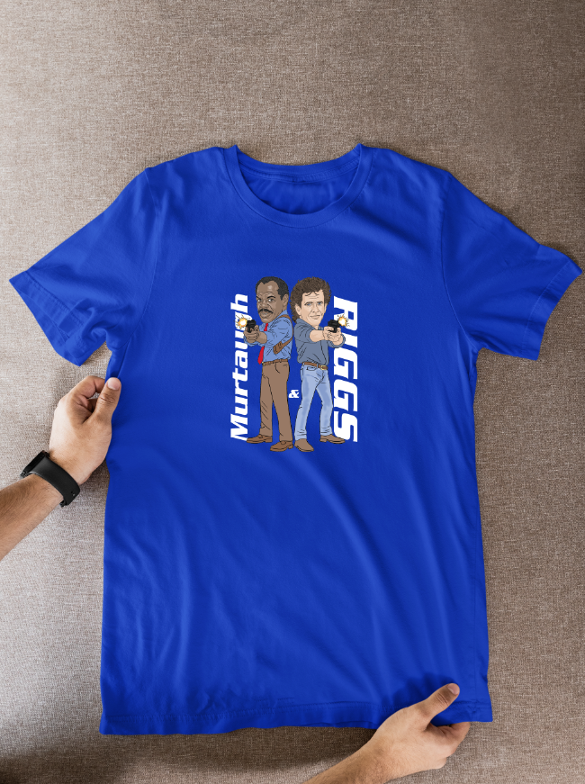 Lethal Weapon Murtaugh and Riggs Movie Unofficial Cartoon Graphic Cotton T-Shirts