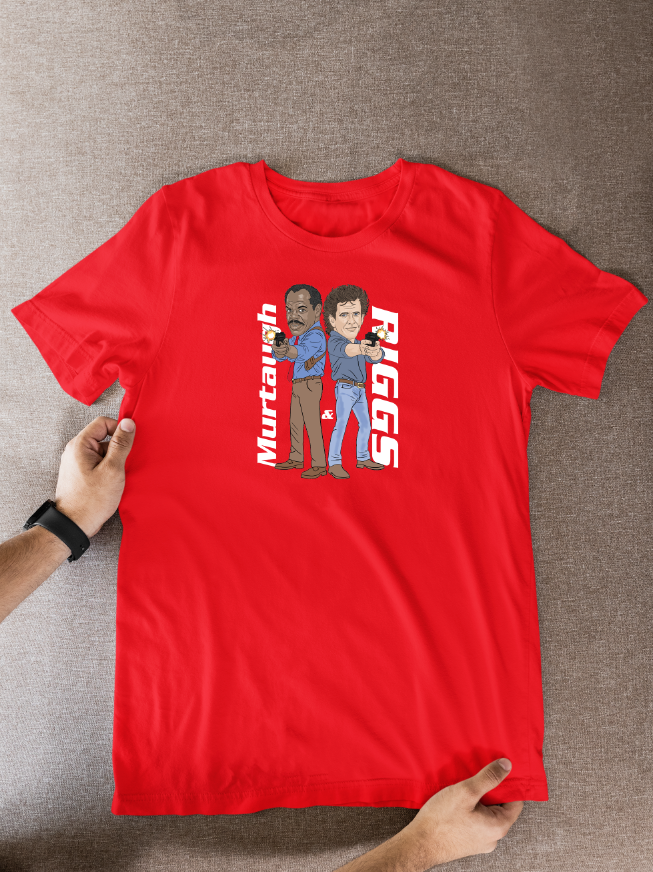 Lethal Weapon Murtaugh and Riggs Movie Unofficial Cartoon Graphic Cotton T-Shirts