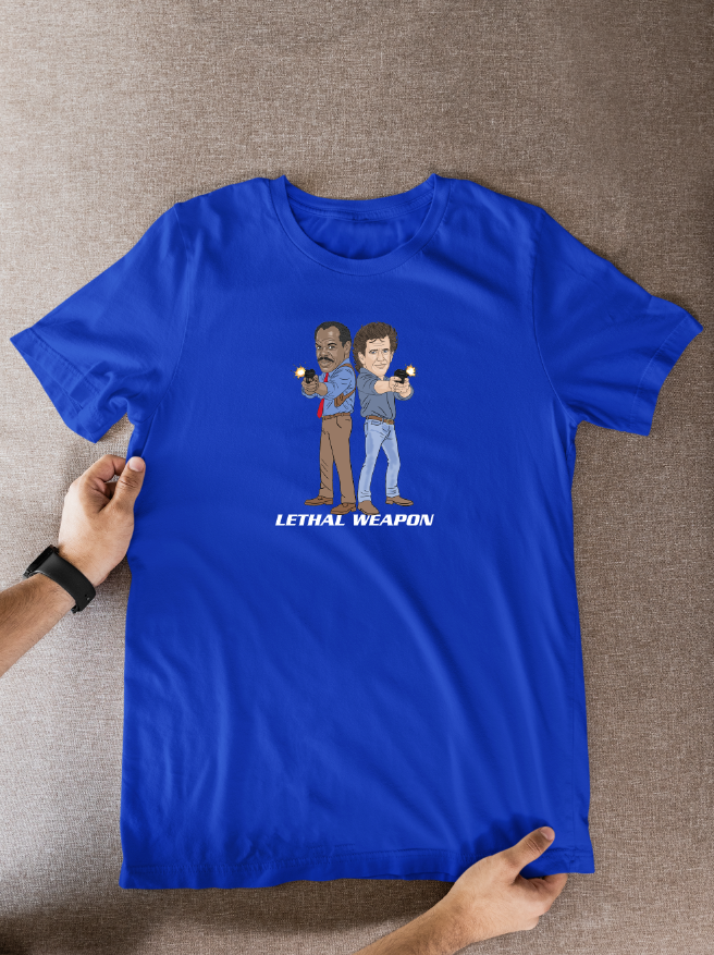 Lethal Weapon Murtaugh and Riggs Movie Unofficial Cartoon Graphic Cotton T-Shirts