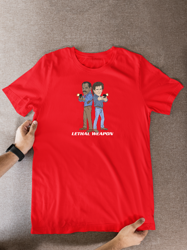 Lethal Weapon Murtaugh and Riggs Movie Unofficial Cartoon Graphic Cotton T-Shirts