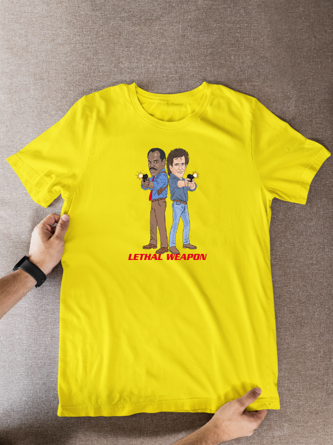 Lethal Weapon Murtaugh and Riggs Movie Unofficial Cartoon Graphic Cotton T-Shirts