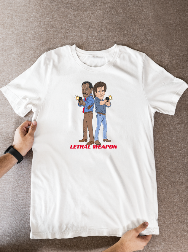 Lethal Weapon Murtaugh and Riggs Movie Unofficial Cartoon Graphic Cotton T-Shirts
