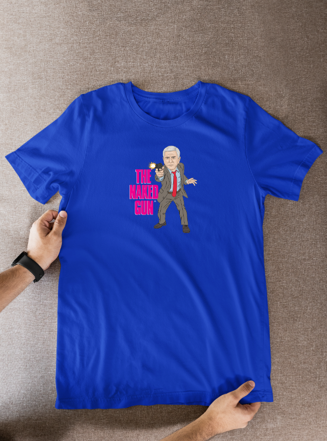 Naked Gun Leslie Nielsen Movie Unofficial Cartoon Graphic Cotton T-Shirts