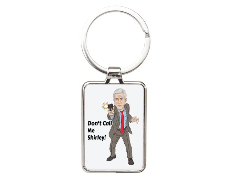 Naked Gun Keychain - Don't Call Me Shirley Movie Cartoon Graphic Art Acrylic Keyring