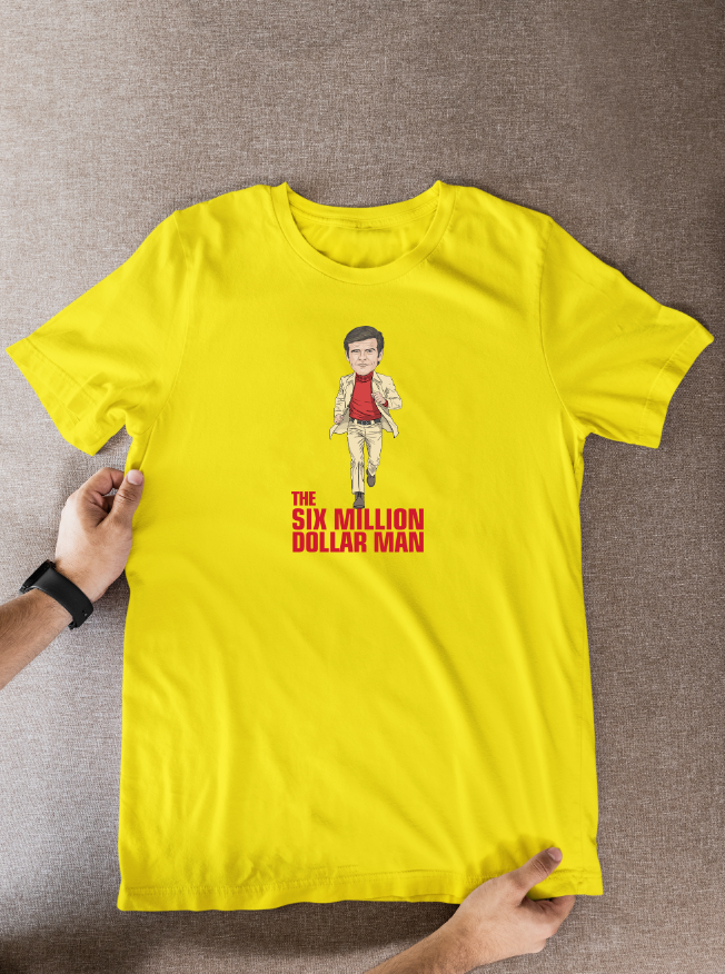 The Six Million Dollar Man 70s Tv theme Cartoon Graphic T-Shirt: Fan Wear