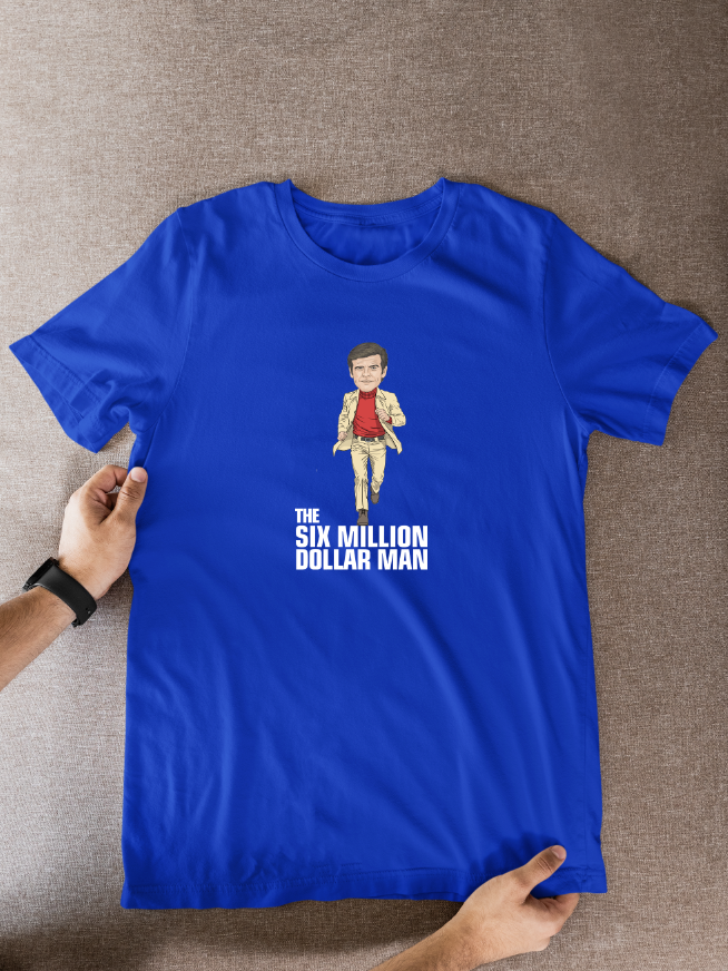 The Six Million Dollar Man 70s Tv theme Cartoon Graphic T-Shirt: Fan Wear