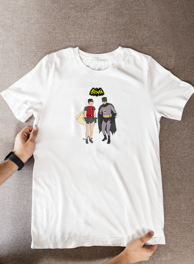Batman and Robin 60s Tv theme Cartoon Graphic T-Shirt: Fan Wear