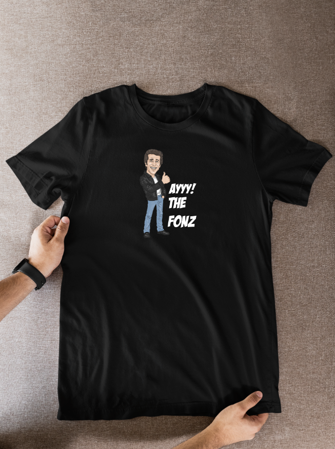 Fonz Happy Days T-Shirt - Retro 70s & 80s TV Show Cartoon Graphic Fan Wear