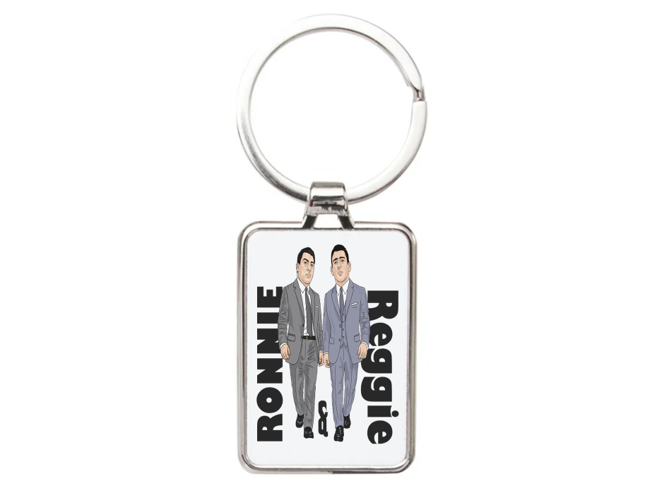 Krays Mafia Cartoon Keychain - Unique Graphic Art Acrylic Keyring