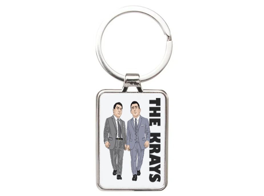 Krays Mafia Cartoon Keychain - Unique Graphic Art Acrylic Keyring