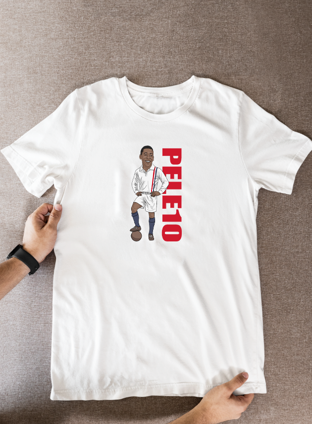 Pele Escape to Victory T Shirts - Unofficial Football Cartoon Graphic Art