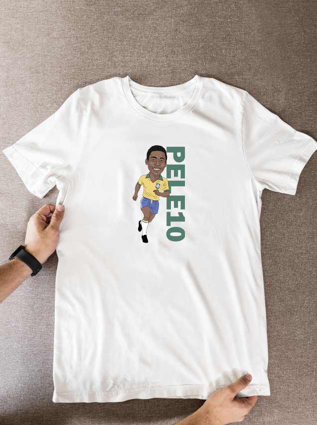 Pele Brazil T Shirts - Unofficial Football Cartoon Graphic Art