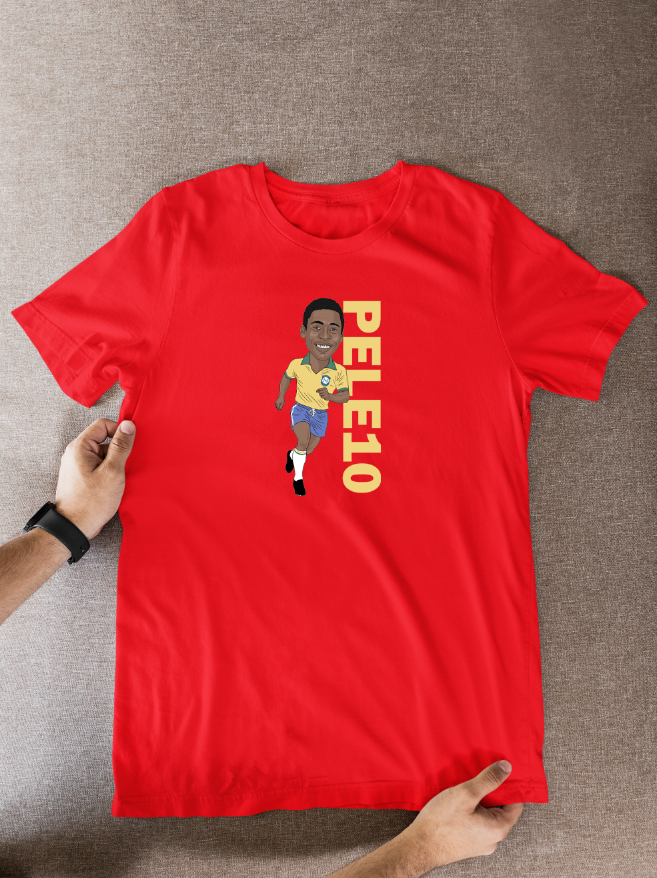 Pele Brazil T Shirts - Unofficial Football Cartoon Graphic Art
