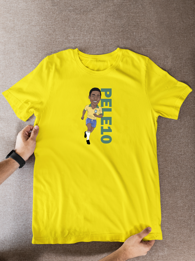 Pele Brazil T Shirts - Unofficial Football Cartoon Graphic Art